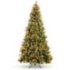 9'&nbsp;Pre-Lit Pre-Decorated Christmas Tree w/ Flocked Tips, Pine Cones