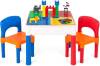 3-in-1 Kids Activity Table Set w/ Building Block Table, Craft Table, Water Table, Storage, 2 Chairs