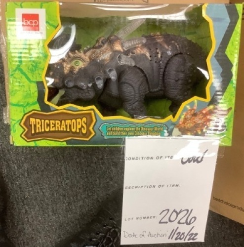 14in Kids RC Interactive Walking Triceratops&nbsp;w/ Lights, Sound