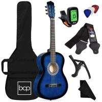 Beginner Acoustic Guitar Set with Case, Strap, Digital Tuner, Strings - 38in. Blueburst. Appears New&nbsp;