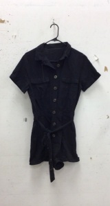 Womens Button Romper, Medium, E-Comm Return