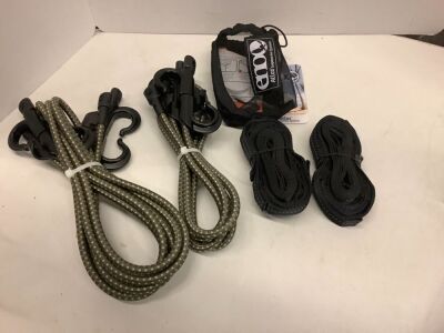Lot of (4) Bungee and Suspension Cords, Appears New