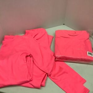 Lot of (2) Fruit of the Loom Hot Pink Ladies Thermals, Large, Appears New