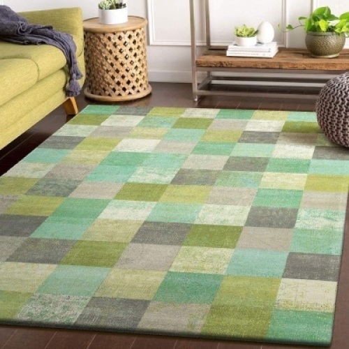 Decomall Modern Geometric Squares Area Rug, 8' x 10'. NEW