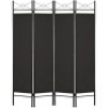 4-Panel Folding Privacy Screen Room Divider Decoration Accent, 6ft