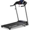 800W Folding Electric Treadmill w/Wheels, Safety Key, Heart Sensor