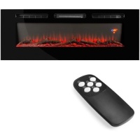 Electric Fireplace Recessed and Wall Mounted w/ Remote, Logs, Crystals. Appears New