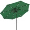 10ft Solar LED Lighted Patio Umbrella w/ Tilt Adjustment, Fade-Resistance. Green. Appears New&nbsp;