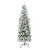 Pre-Lit Snow Flocked Artificial Pencil Christmas Tree - 6ft