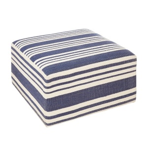 Pier1 Astor Blue & White Cocktail Ottoman. Approx. 36" x 36" NEW