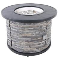 allen + roth&nbsp;38.58-in W 55000-BTU Black Tabletop Steel Fire Pit. Appears New