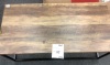 Modern Industrial Rectangular Wood Grain Coffee Table w/ Metal Frame