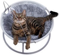 Made4Pets Cat Bed Soft Plush Cat Hammock Detachable Pet Bed with Dangling Ball for Cats, Small Dogs-Grey and Beige. Appears New&nbsp;