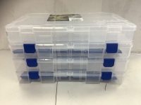 Lot of (4) Tackle Boxes, Some Damage, Missing Latches on 1 Box, E-Commerce Return
