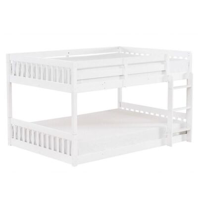 Twin Over Twin Bunk Bed for Kids w/ Safety Guardrails and Ladder