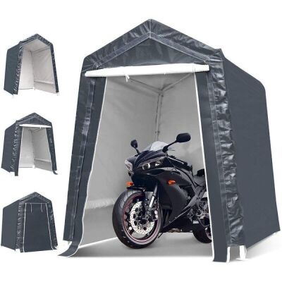 Tooca Outdoor Storage Shelter With Rollup Door, 6 x 8 Ft
