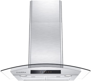 Ciarra Range Hood w/ Soft Touch Control, Vent Hood, 3 Speed Fan, Permanent Filters - 30in