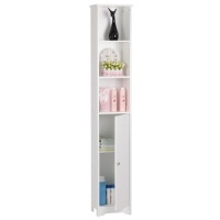 Storage Cabinet Tower w/ 5 Adjustable Shelves, Single Door