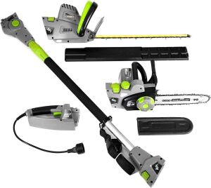 Earthwise CVP41810 7 10" Handheld Saw-4.5 Amp 17" Pole Hedge Trimmer 4-in-1 Multi Tool