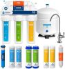 Express Water RO5DX Reverse Osmosis Filtration NSF Certified 5 Stage RO System with Faucet and Tank, Plus 4 Filters, 50 GPD, 14 x 15 x 5 