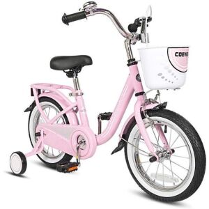 Coewske Kids 14 In. Girls Bicycle with Training Wheels, Pink