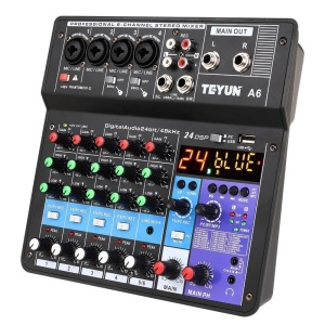 Teyun A6 Professional 6-Channel Mixing Console