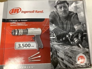 Ingersoll Rand Air Hammer, 2-5/8 Inch stroke, 3500 BPM - 3 PC Chisel Set w/ Tapered Punch, Panel Cutter, Flat Chisel