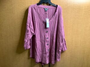 Natural Reflections Rib Vneck, Ladies Large, Appears New