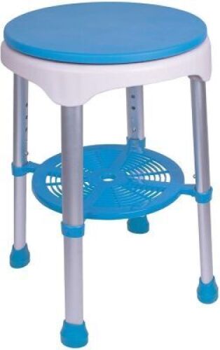 Carex Easy Swivel Shower Stool - Adjustable Rotating Bath Seat and Shower Chair for Elderly with Storage Tray. Appears New