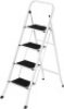 Folding Steel 4-Step Ladder w/ Hand Rail, Wide Steps, 330lbs Capacity. Appears New
