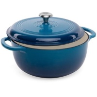 6qt Non-Stick Enamel Cast-Iron Dutch Oven Kitchen Cookware w/ Side Handles. Appears New