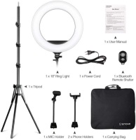 Crenova 18 inches LED Ring Light with Stand, Carrying Bag. For Makeup & Live Streaming. Tested/Works. Appears New.&nbsp;