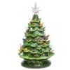 15in Pre-Lit Hand-Painted Ceramic Tabletop Christmas Tree w/ 64 Lights