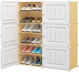 AEITC 24 Pair Narrow Standing Stackable Shoe Storage Cabinet