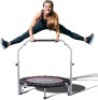 BCAN 40" Foldable Mini Trampoline w/&nbsp;Adjustable Foam Handle for Adults. Indoor/Outdoor Workout. Appears New.