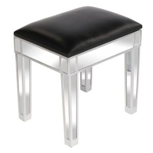 Modern Style Mirrored Vanity Stool with Storage