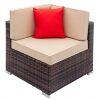 Rattan Sectional Patio Sofa Pieces - (2) Middle Sections & (1) Corner Section 