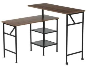 Tribesigns Lantz 47" L-Shaped Rotating Corner Desk with Storage Shelves