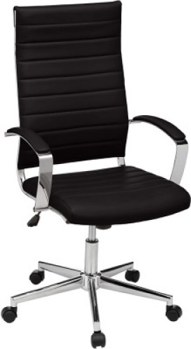 AmazonBasics High-Back Executive Swivel Office Desk Chair with Ribbed Puresoft Upholstery. Appears New