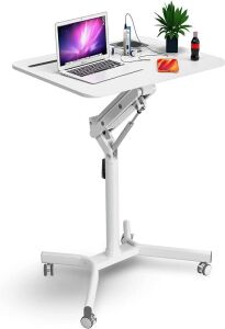 Glorider Pneumatic Laptop Standing Desk, Mobile Podium 