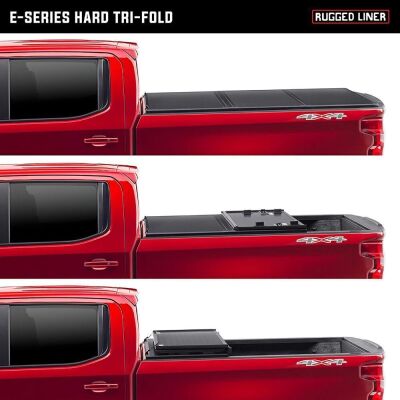 Rugged Liner E-Series Hard Folding Truck Bed Tonneau Cover Fits 2016-2021 Toyota Tacoma 6' 2" Bed 