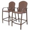 Crestlive Products Aluminum Frame Patio Bar Stools with Slat Seats, Set of 2