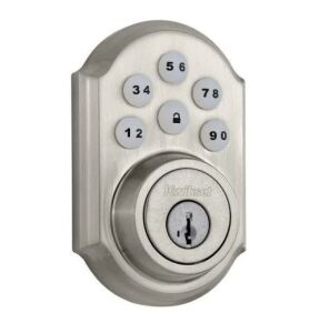 Kwikset SmartCode 909 Satin Nickel Single Cylinder Electronic Deadbolt Featuring SmartKey Security  