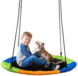 40" Saucer Tree Swing for Backyard. Large Round Seat for Children & Adults. Appears New. 