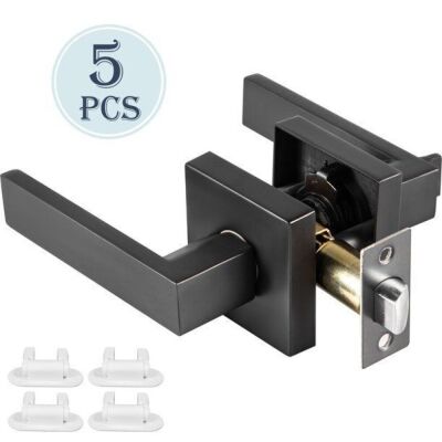 VEVOR Heavy Duty Passage Door Lever fit for 35-45mm Thickness with Reversible for Right and Left Side, 5 Pack