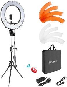 Neewer 18" Outer 55W 5500K Dimmable LED Ring Light, Light Stand, Carrying Bag 