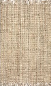 nuLOOM Hand Woven Chunky Natural Jute Farmhouse Area Rug, 6' x 9', Natural