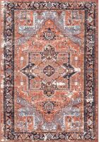 nuLOOM Florence Vintage Persian Area Rug, 4' x 6', Rust Red
