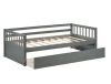 Gray Twin Size Wood Daybed with Inseperable 2-Drawers