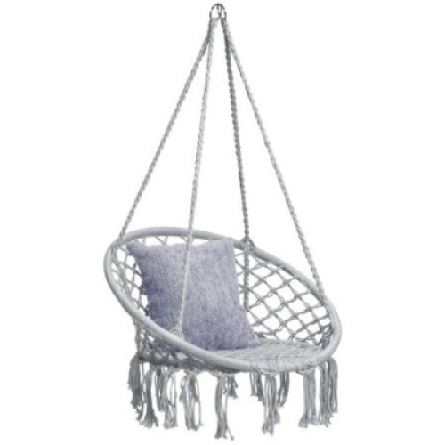 Best Choice Products Handmade Rope Hammock w/ Tassels - Gray (Pillow not included.) Appears New.&nbsp;